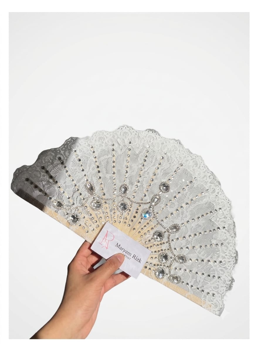 Beaded bridal hand fan collection