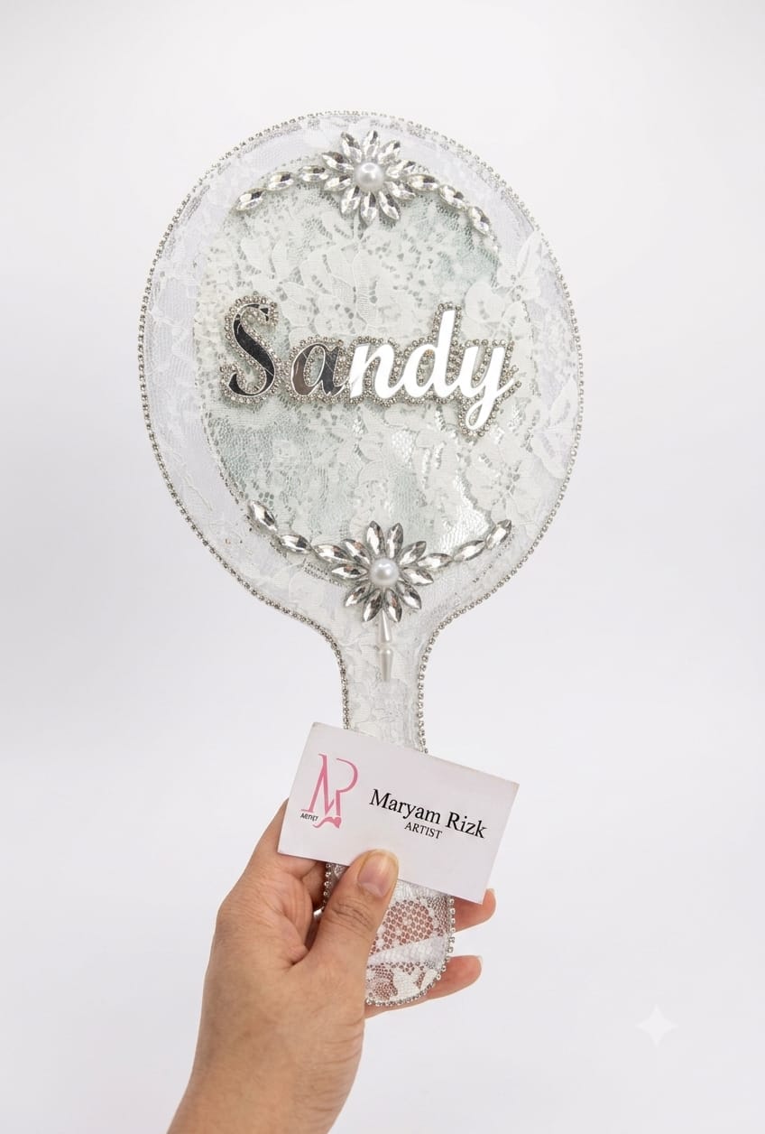 Personalized decorative hand mirror