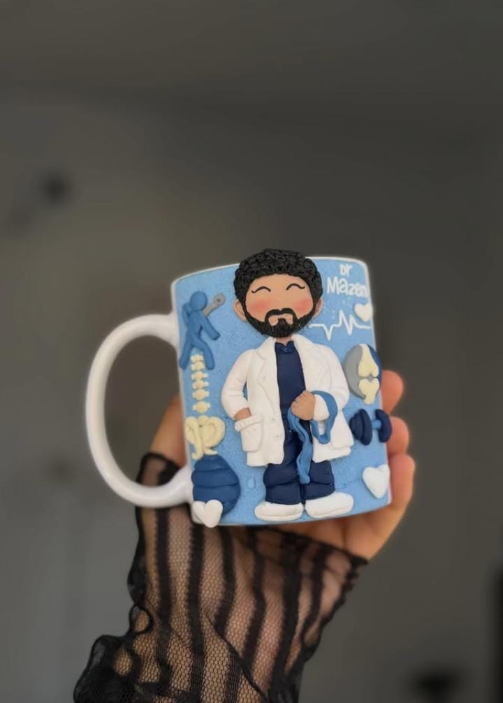 Illustrated doctor-themed mug